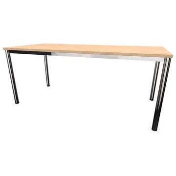 Irodai íróasztal, kerek asztallábak, fényes, juhar színű, szélesség x mélység: 1800 x 800 mm