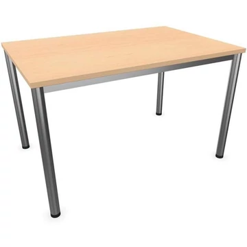 Irodai íróasztal, kerek asztallábak, matt, juhar színű, sz x mé: 1200 x 800 mm