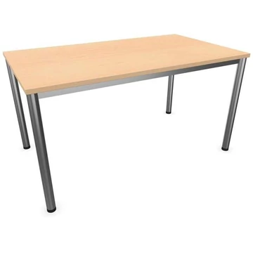 Irodai íróasztal, kerek asztallábak, matt, juhar színű, sz x mé: 1400 x 800 mm