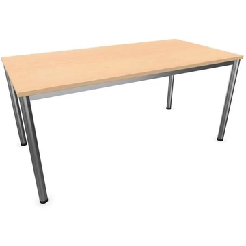 Irodai íróasztal, kerek asztallábak, matt, juhar színű, sz x mé: 1600 x 800 mm