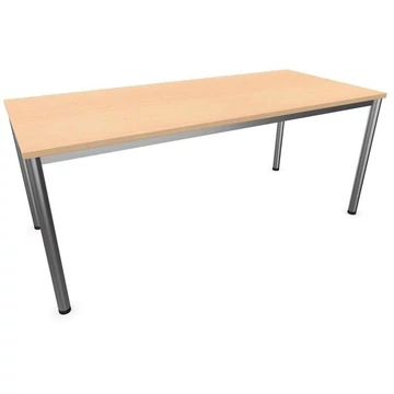 Irodai íróasztal, kerek asztallábak, matt, juhar színű, sz x mé: 1800 x 800 mm