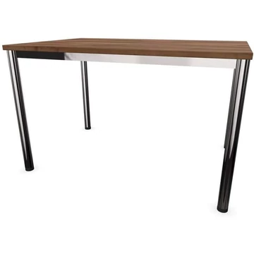 Irodai íróasztal, kerek asztallábak, fényes, dió színű, szélesség x mélység: 1200 x 800 mm