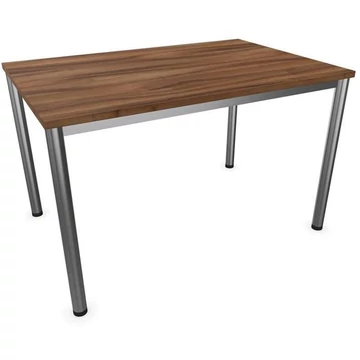 Irodai íróasztal, kerek asztallábak, matt, dió színű, szélesség x mélység: 1200 x 800 mm