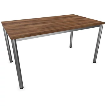 Irodai íróasztal, kerek asztallábak, matt, dió színű, szélesség x mélység: 1400 x 800 mm