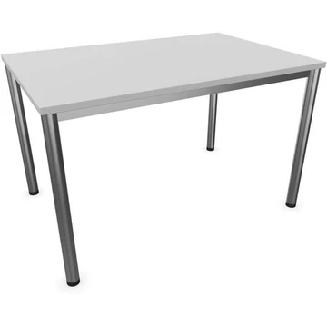 Irodai íróasztal, kerek asztallábak, matt, színe világosszürke, szélesség x mélység: 1200 x 800 mm