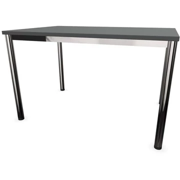 Irodai íróasztal, kerek asztallábak, fényes, színe sötétszürke, sz x mé: 1200 x 800 mm