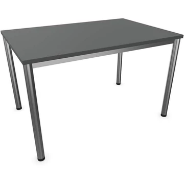 Irodai íróasztal, kerek asztallábak, matt, színe sötétszürke, sz x mé: 1200 x 800 mm