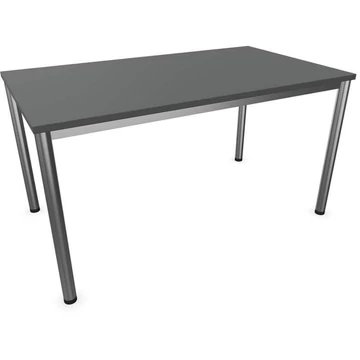 Irodai íróasztal, kerek asztallábak, matt, színe sötétszürke, sz x mé: 1400 x 800 mm