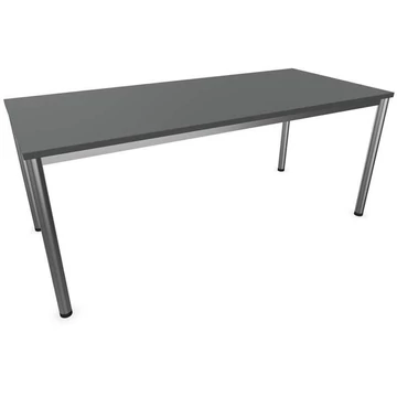 Irodai íróasztal, kerek asztallábak, matt, színe sötétszürke, sz x mé: 1800 x 800 mm