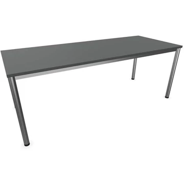 Irodai íróasztal, kerek asztallábak, matt, színe sötétszürke, sz x mé: 2000 x 800 mm
