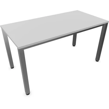 Tárgyalóasztal, színe világosszürke, szélesség x mélység: 1400 x 700 mm, négyszögletes asztallábak, matt