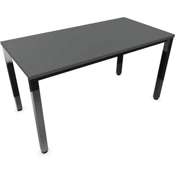 Tárgyalóasztal, sötétszürke szín, szélesség x mélység: 1400 x 700 mm, négyszögletes asztallábak, fényes