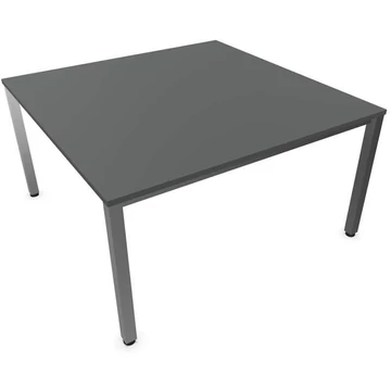 Tárgyalóasztal, sötétszürke szín, szélesség x mélység: 1400 x 1400 mm, négyszögletes asztallábak, matt