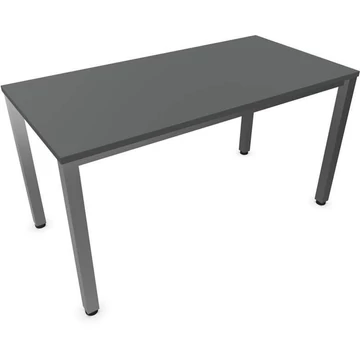 Tárgyalóasztal, sötétszürke szín, szélesség x mélység: 1400 x 700 mm, négyszögletes asztallábak, matt