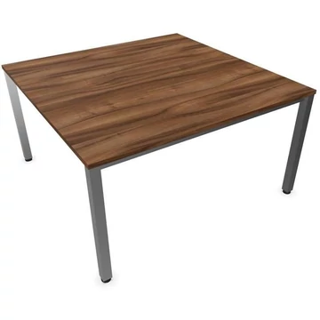 Tárgyalóasztal, dió színű, szélesség x mélység: 1400 x 1400 mm, négyszögletes asztallábak, matt