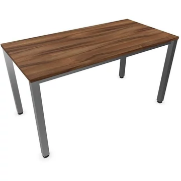 Tárgyalóasztal, dió színű, szélesség x mélység: 1400 x 700 mm, négyszögletes asztallábak, matt