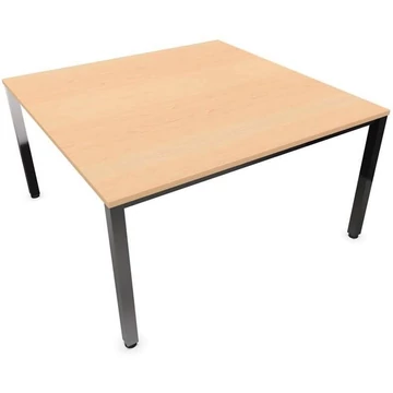 Tárgyalóasztal, juhar színű, szélesség x mélység: 1400 x 1400 mm, négyszögletes asztallábak, fényes