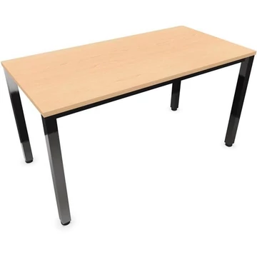 Tárgyalóasztal, juhar színű, szélesség x mélység: 1400 x 700 mm, négyszögletes asztallábak, fényes