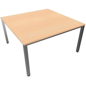 Tárgyalóasztal, juhar színű, szélesség x mélység: 1400 x 1400 mm, négyszögletes asztallábak, matt