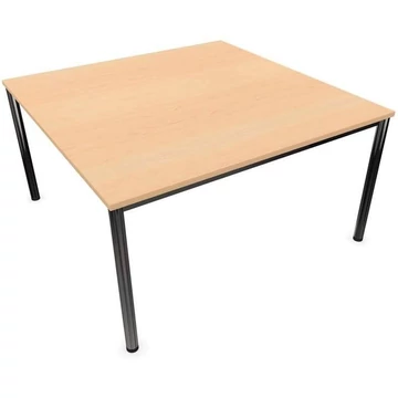 Tárgyalóasztal, kerek asztallábak, fényes, juhar színű, szélesség x mélység: 1400 x 1400 mm