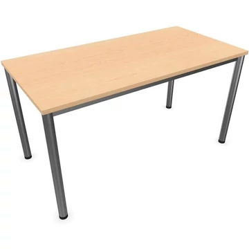 Tárgyalóasztal, kerek asztallábak, matt, juhar színű, sz x mé: 1400 x 700 mm