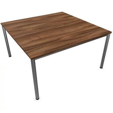 Tárgyalóasztal, kerek asztallábak, matt, dió színű, szélesség x mélység: 1400 x 1400 mm