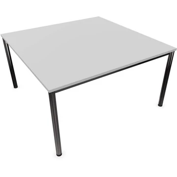 Tárgyalóasztal, kerek asztallábak, fényes, színe világosszürke, szélesség x mélység: 1400 x 1400 mm