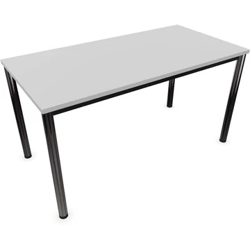 Tárgyalóasztal, kerek asztallábak, fényes, színe világosszürke, szélesség x mélység: 1400 x 700 mm