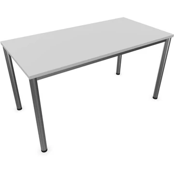 Tárgyalóasztal, kerek asztallábak, matt, színe világosszürke, szélesség x mélység: 1400 x 700 mm