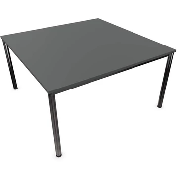 Tárgyalóasztal, kerek asztallábak, fényes, színe sötétszürke, szélesség x mélység: 1400 x 1400 mm