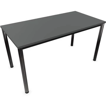 Tárgyalóasztal, kerek asztallábak, fényes, színe sötétszürke, sz x mé: 1400 x 700 mm