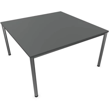 Tárgyalóasztal, kerek asztallábak, matt, színe sötétszürke, sz x mé: 1400 x 1400 mm