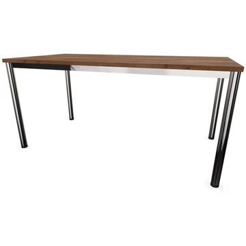 Irodai íróasztal, kerek asztallábak, fényes, dió színű, szélesség x mélység: 1600 x 800 mm