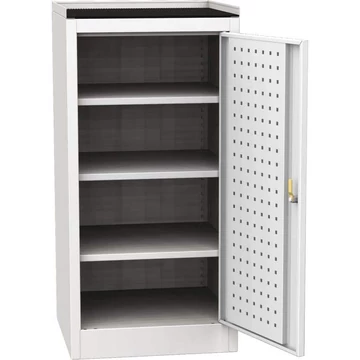 Műhelyszekrény, könnyű, alacsony felépítésű, ma x sz x mé: 1030 x 500 x 500 mm, 3 polc, világosszürke RAL7035 / RAL7035