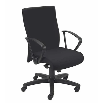 NEO irodai forgószék, széles üléssel és kartámaszokkal, nejlon talpcsillag, Oban kárpit - fekete