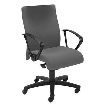 NEO irodai forgószék, széles üléssel és kartámaszokkal, nejlon talpcsillag, Oban kárpit - világosszürke