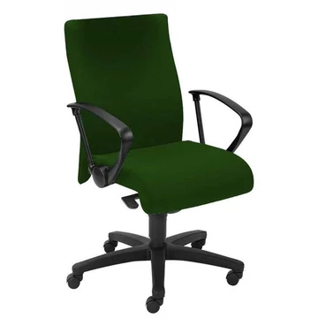 NEO irodai forgószék, széles üléssel és kartámaszokkal, nejlon talpcsillag, Oban kárpit - sötétzöld