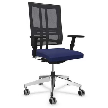 @ - MOTION modern irodai szék karfákkal, ülésOban kárpit - kék színű, krómozott acél váz