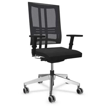 @ - MOTION modern irodai szék karfákkal, ülésOban kárpit - szín: fekete, krómozott acél váz