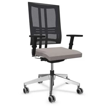 @ - MOTION modern irodai szék karfákkal, ülésOban kárpit - szín világosszürke, krómozott acél váz