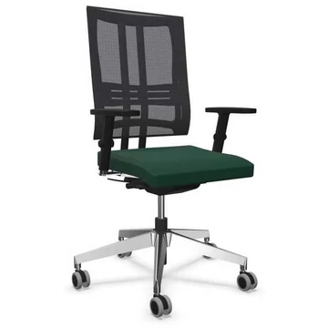 @ - MOTION modern irodai szék karfákkal, ülésOban kárpit - színe sötétzöld, krómozott acél váz