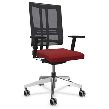 @ - MOTION modern irodai szék karfákkal, ülésOban kárpit - piros szín, krómozott acél váz