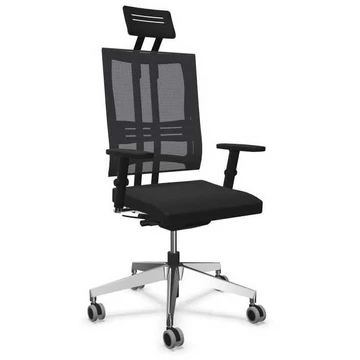 @ - MOTION modern irodai szék fejtámlával, ülésOban kárpit - szín: fekete, krómozott acél váz