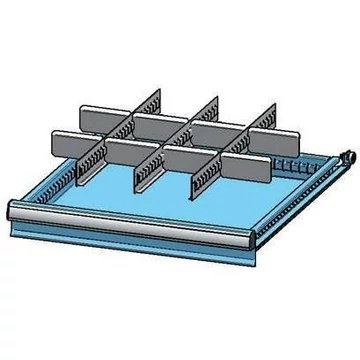 Fiókosztó horganyzott lemezből, 3 x 3, 612 x 612 x 200 - 250 mm fiókokhoz