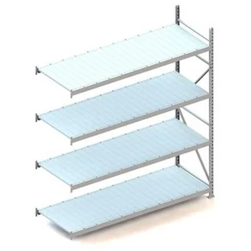 MINI-RACK csavar nélküli, dugaszolható állvány, magasság 2500 mm, 4 fémlemez polc 2200x800 mm, teherbírása 600 kg, toldalék állvány