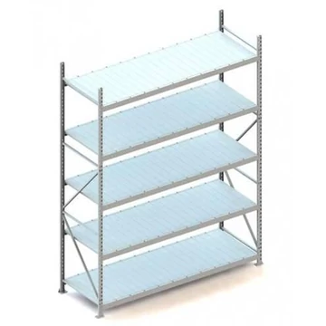 MINI-RACK csavar nélküli, dugaszolható állvány, magasság 3000 mm, 5 fémlemez polc 2200x800 mm, teherbírása 600 kg, alapállvány
