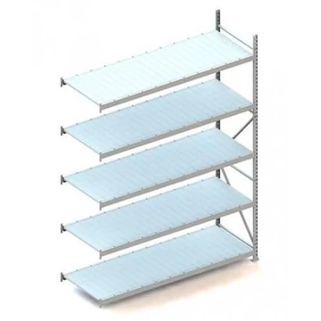MINI-RACK csavar nélküli, dugaszolható állvány, magasság 3000 mm, 5 fémlemez polc 2200x800 mm, teherbírása 600 kg, toldalék állvány