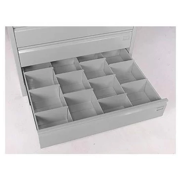 L alakú elválasztókészlet egy sor vízszintes felosztásához, A5 vízszintes, világosszürke RAL 7035, PU 20 darab