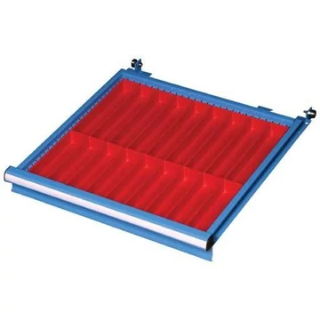 Rekeszbetét műanyagból, piros, 18 db, fiókokhoz 459 x 459 mm