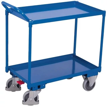 VARIOfit szerelőkocsi 2 tálcás polccal, magas konzollal, 846 x 496, teherbírás 400 kg